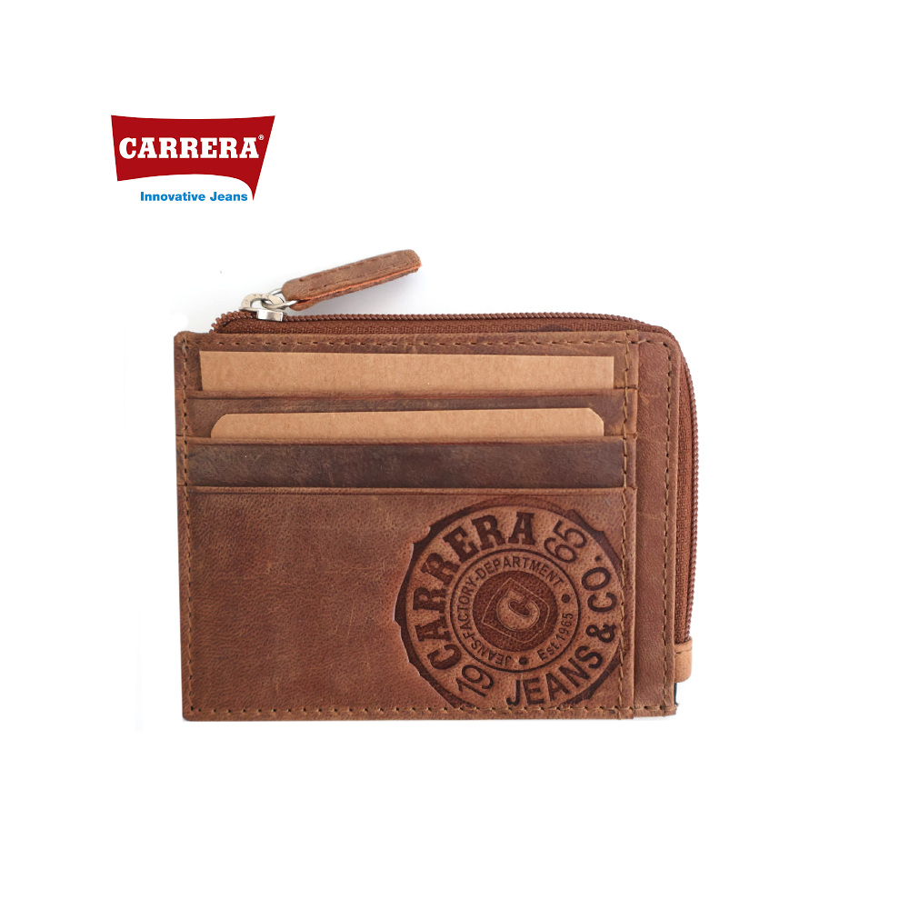 CARRERA - PORTACARTE UOMO CON ZIP IN PELLE