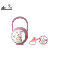 ATELIER - CONFEZIONE PINZA + SCATOLA PORTACIUCCIO PAPERELLA/CONIGLIO VARI COLORI