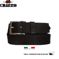 EL CHARRO -   CINTURA UOMO IN CUOIO UNICO STRATO MADE IN ITALY MODELLO SPORTIVO PIATTO SENZA CUCITURA MISURA EXTRA