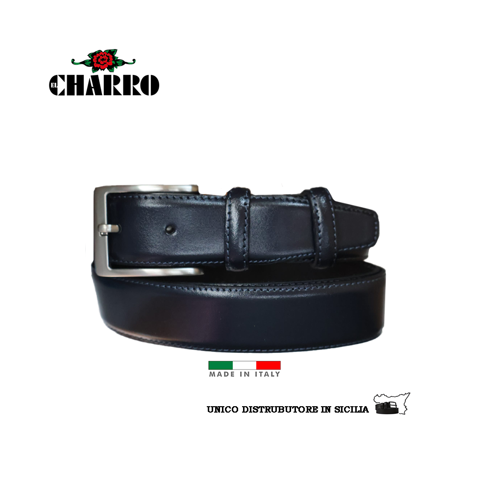 EL CHARRO - CINTURA UOMO IN PELLE SOAVE MODELLO CLASSICO BOMBATO UNA CUCITURA MISURA EXTRA EL CHARRO - CINTURA UOMO IN PELLE SOAVE MODELLO CLASSICO BOMBATO UNA CUCITURA MISURA EXTRA