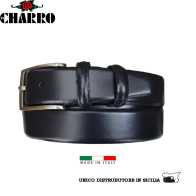 EL CHARRO - CINTURA UOMO IN PELLE SOAVE MADE IN ITALY MODELLO CLASSICO BOMBATO SALDATA