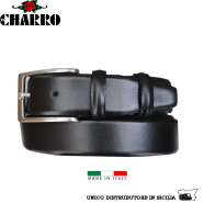 EL CHARRO - CINTURA UOMO IN PELLE SOAVE MADE IN ITALY MODELLO CLASSICO BOMBATO SALDATA MISURA EXTRA