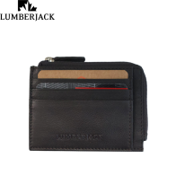 LUMBERJACK - PORTACARTE UOMO CON ZIP E PORTA DOCUMENTI IN PELLE