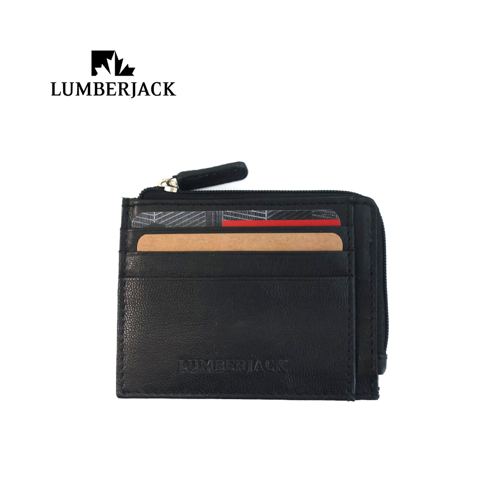 LUMBERJACK - PORTACARTE UOMO CON ZIP E PORTA DOCUMENTI IN PELLE