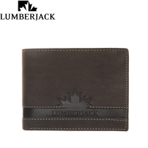 LUMBERJACK - PORTAFOGLIO UOMO ORIZZONTALE CON PORTA DOCUMENTI IN PELLE