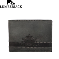 LUMBERJACK - PORTAFOGLIO UOMO ORIZZONTALE CON PORTA DOCUMENTI IN PELLE