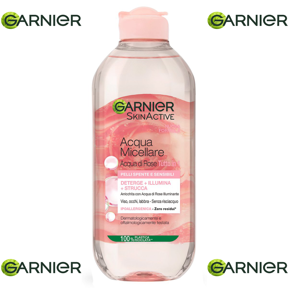GARNIER - SKIN ACTIVE ACQUA MICELLARE ACQUA DI ROSE 400ML PELLI SPENTE E SENSIBILI