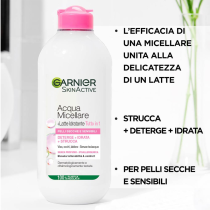 GARNIER - SKIN ACTIVE ACQUA MICELLARE+LATTE IDRATANTE 400ML PELLI SECCHE E SENSIBILI