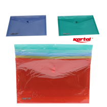 KARTAL - BUSTE PORTA DOCUMENTI CON BOTTONE L33 x H23 CM COLORI ASSORTITI - CONF. DA PZ 5