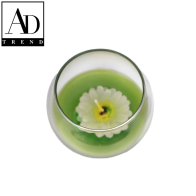 AD TREND - CANDELA MARGHERITA PROFUMATA CON VASETTO IN VETRO DIAM.CM.7 x H. CM.5