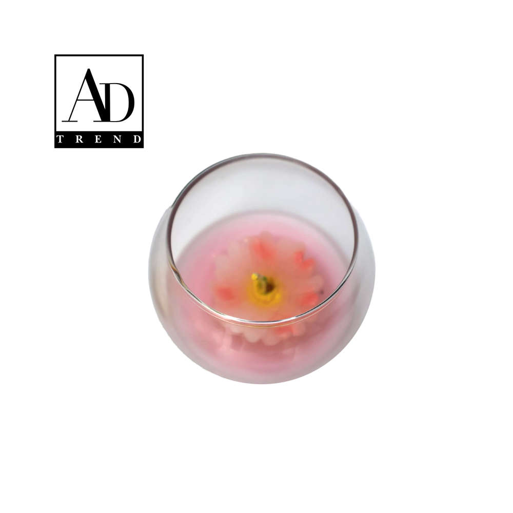 AD TREND - CANDELA MARGHERITA PROFUMATA CON VASETTO IN VETRO DIAM.CM.7 x H. CM.5