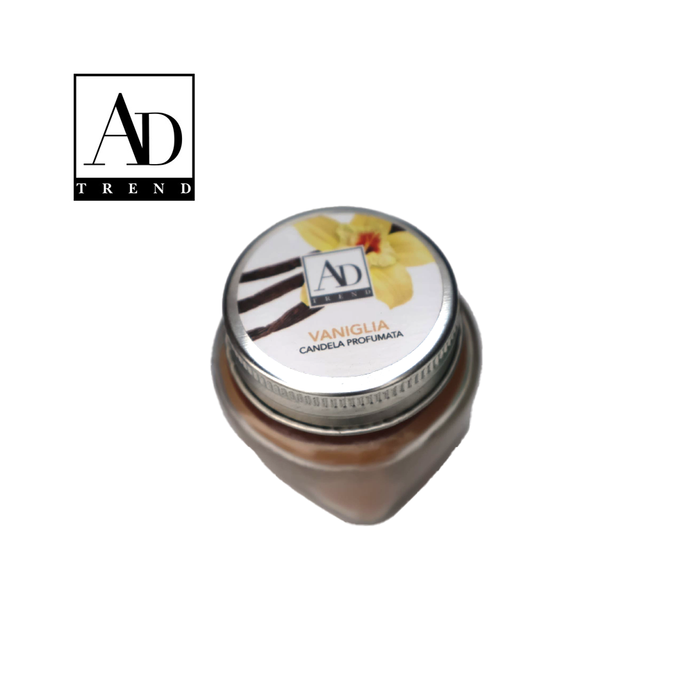 AD TREND - CANDELA PROFUMATA CON VASETTO VETRO EXPO 24 ASSORTITO 6 FRAGRANZA  DIAM.CM.5,5 x H. CM.5,5