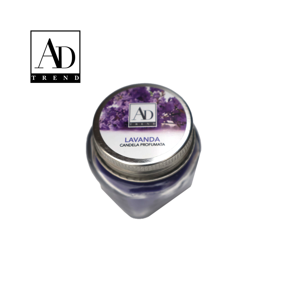 AD TREND - CANDELA PROFUMATA CON VASETTO VETRO EXPO 24 ASSORTITO 6 FRAGRANZA  DIAM.CM.5,5 x H. CM.5,5