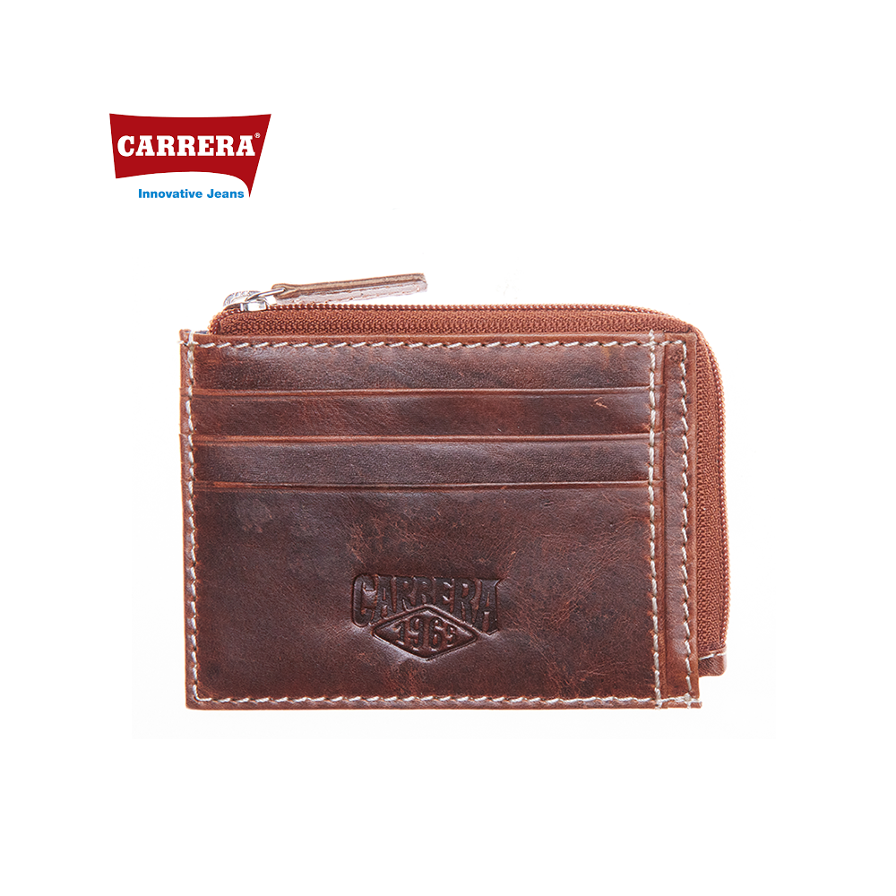 CARRERA - PORTACARTE UOMO CON ZIP IN PELLE