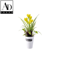 AD TREND - VASO C/CROCUS 6 FIORI ASSORTITO 4 COLORI DIAM. 14 x H 28