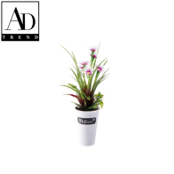 AD TREND - VASO C/MARGHERITE 6 FIORI ASSORTITO 3 COLORI DIAM. 14 x H 28