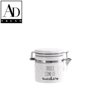 AD TREND - BARATTOLO CERAMICA+ COPERCHIO CHIUSURA ERMETICA ASSORTITO 3 DECORI DIAM CM.10 x H 10