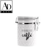AD TREND - BARATTOLO CERAMICA+ COPERCHIO CHIUSURA ERMETICA ASSORTITO 3 DECORI DIAM CM.10 x H 15