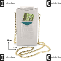 CELLULARLINE - MINI BAG JOY CUSTODIA UNIVERSALE CON TRACOLLA IN METALLO - BIANCO