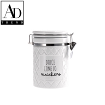 AD TREND - BARATTOLO CERAMICA+ COPERCHIO CHIUSURA ERMETICA ASSORTITO 3 DECORI DIAM CM.10 x H 15