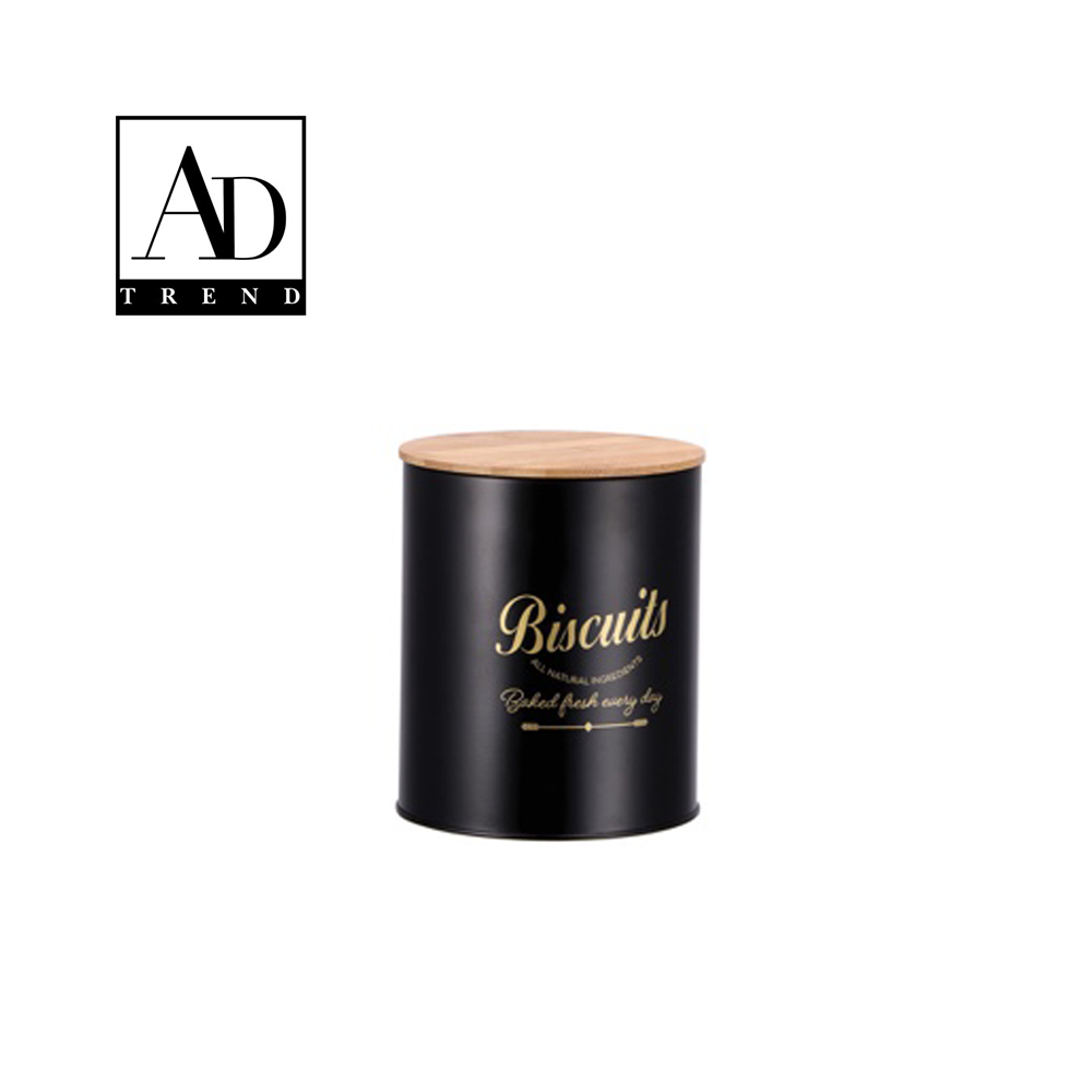 AD TREND - BARATTOLO LATTA+COPERCHIO BAMBU' ASSORTITO 2 COLORI DIAM CM.14 x H 17