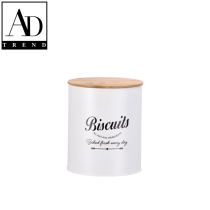AD TREND - BARATTOLO LATTA+COPERCHIO BAMBU' ASSORTITO 2 COLORI DIAM CM.14 x H 17
