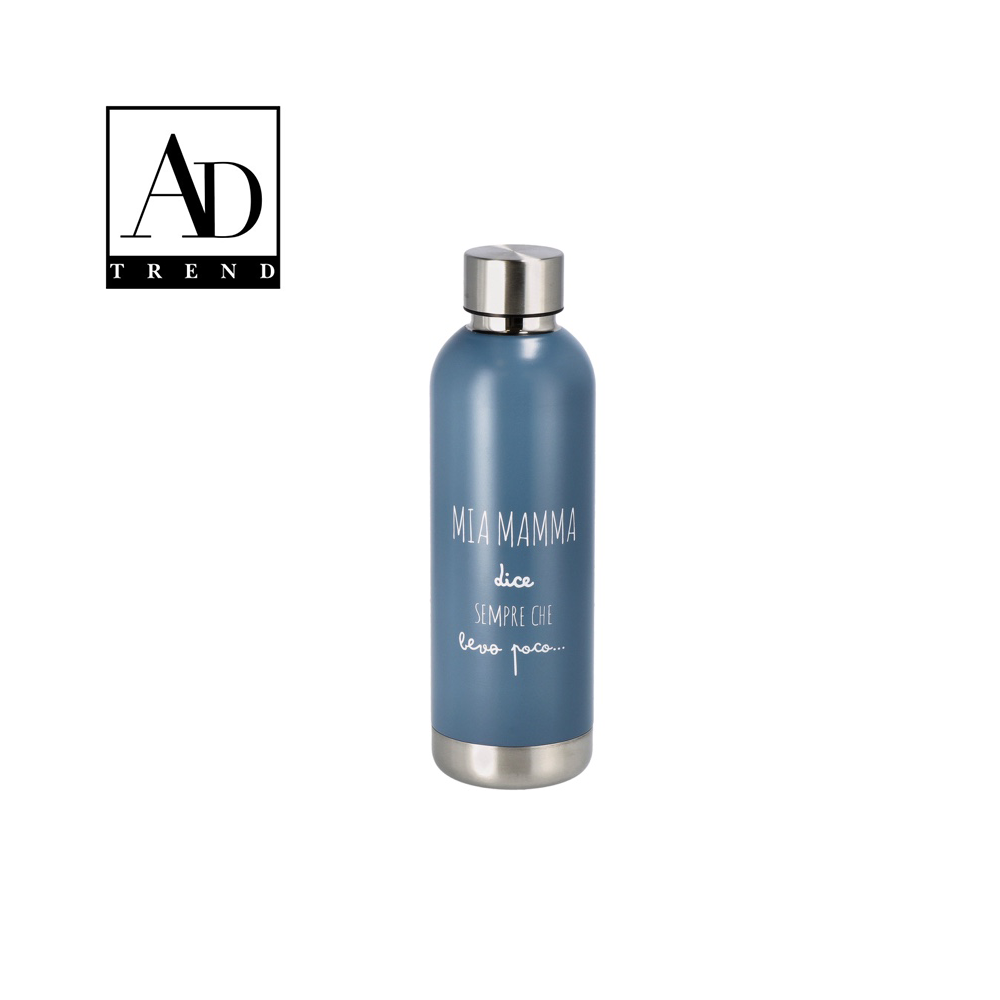 AD TREND - BORRACCIA ACCIAIO ASSORTITA 3 COLORI 500ML DIAM CM 6 x H 24