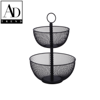 AD TREND - ALZATA FERRO 2 CESTINI ASSORTITO 2 COLORI DIAM. CM.31 x H CM.41