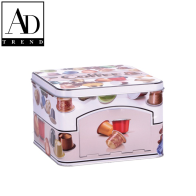 AD TREND - SCATOLA LATTA+COPERCHIO ASSORTITO 2 DECORI CM 15x15x12