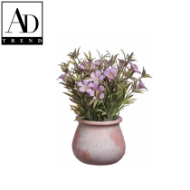 AD TREND - VASO+FIORI FINTI PER DECORAZIONE