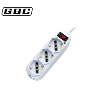GBC - MULTIPRESA 3 POSTI TRIPASSO10/16 A-SCHUKO CON SPINA 10A PICCOLA