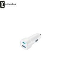 CELLULARLINE - CARICA BATTERIA AUTO TECH AWAY 20W+12W BIANCO