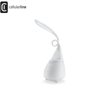 CELLULARLINE - DESK LIGHT SPEAKER LAMPADA DA TAVOLO CON SPEAKER E BLUETOOTH INTEGRATO BIANCO