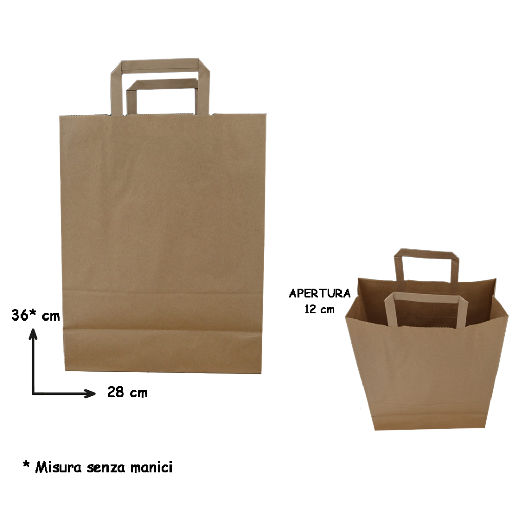 SHOPPER KRAFT AVANA MANIGLIA PIATTA CM 28x12x36