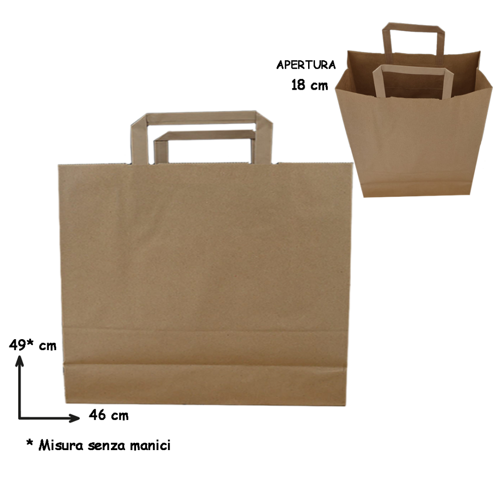 SHOPPER KRAFT AVANA MANIGLIA PIATTA CM 46x16x49 CF. DA PZ 10 SHOPPER KRAFT AVANA MANIGLIA PIATTA CM 46x16x49 CF. DA PZ 10