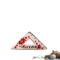 SQUADRETTA DECORATA CON SCRITTA "LAUREA" CM 6 - LAVORATO E DIPINTO A MANO "MADE IN SICILY"