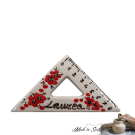 SQUADRETTA CON DECORO E SCRITTA "LAUREA" CM 9 - LAVORATO E DIPINTO A MANO "MADE IN SICILY"