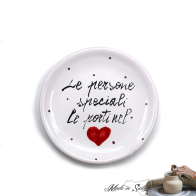 PIATTINO DECORO SCRITTA SAN VALENTINO DIAM 12 - LAVORATO E DIPINTO A MANO "MADE IN SICILY"