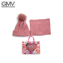 GIANMARCO VENTURI - SET BIMBA CAPPELLO + SCALDACOLLO ROSA IN CONFEZIONE REGALO