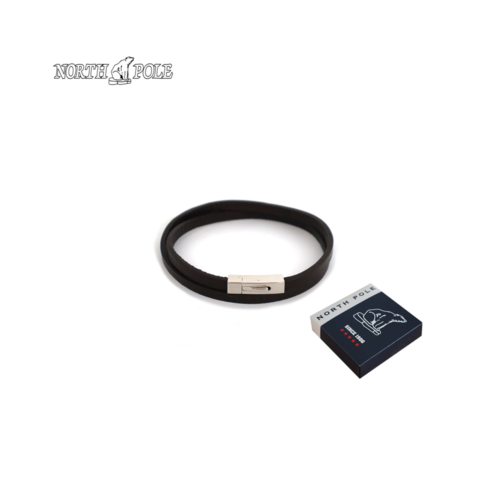 NORTH POLE - BRACCIALE CUOIO E ACCIAIO INOSSIDABILE