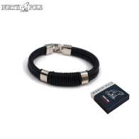 NORTH POLE - BRACCIALE CUOIO E ACCIAIO INOSSIDABILE