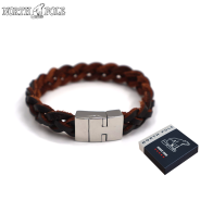 NORTH POLE - BRACCIALE CUOIO E ACCIAIO INOSSIDABILE