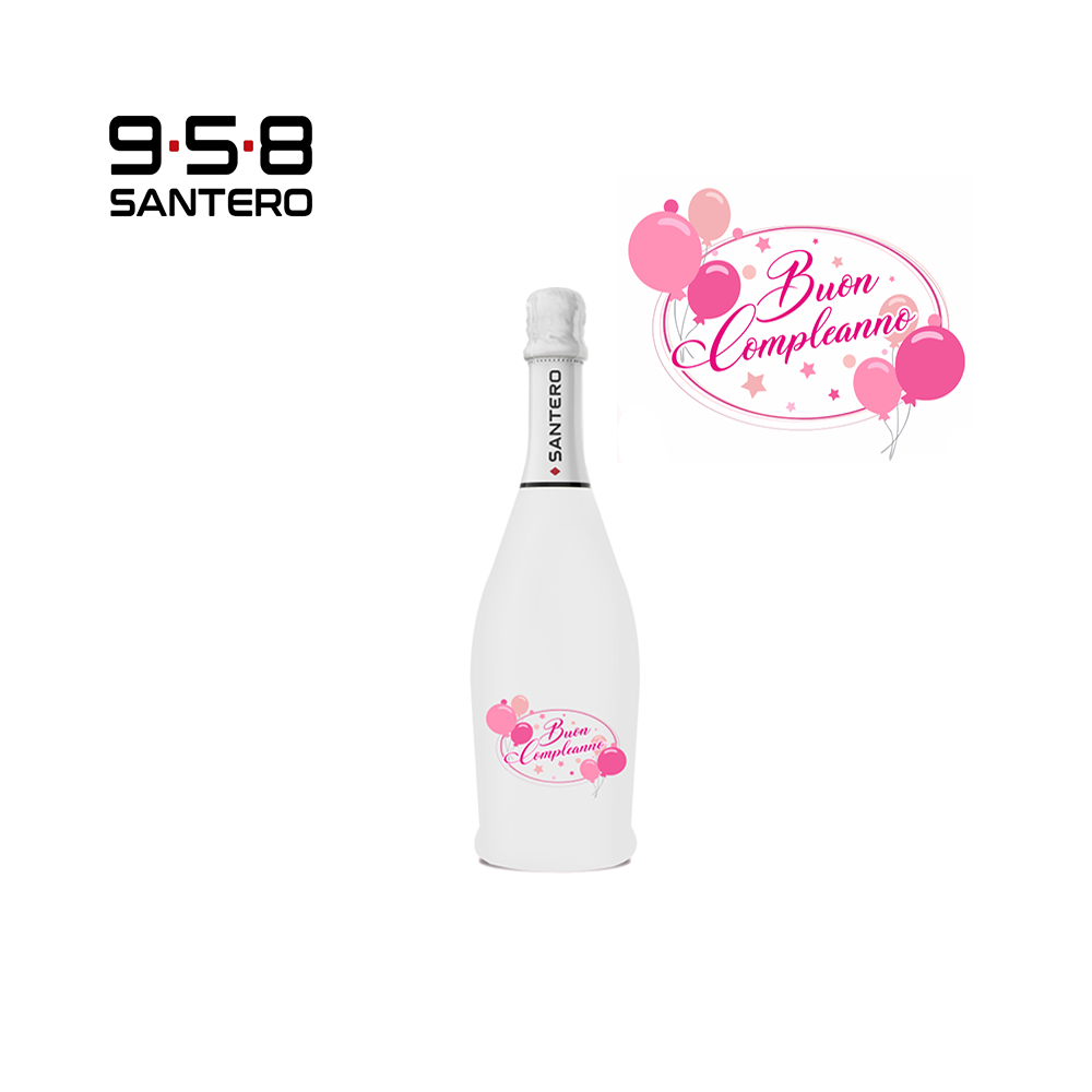 SANTERO 958 - SPUMANTE EXTRA DRY WHITE LT 0,75  BUON COMPLEANNO ROSA
