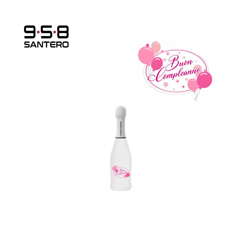 SANTERO 958 - SPUMANTE EXTRA DRY WHITE LT 0,20 BUON COMPLEANNO ROSA
