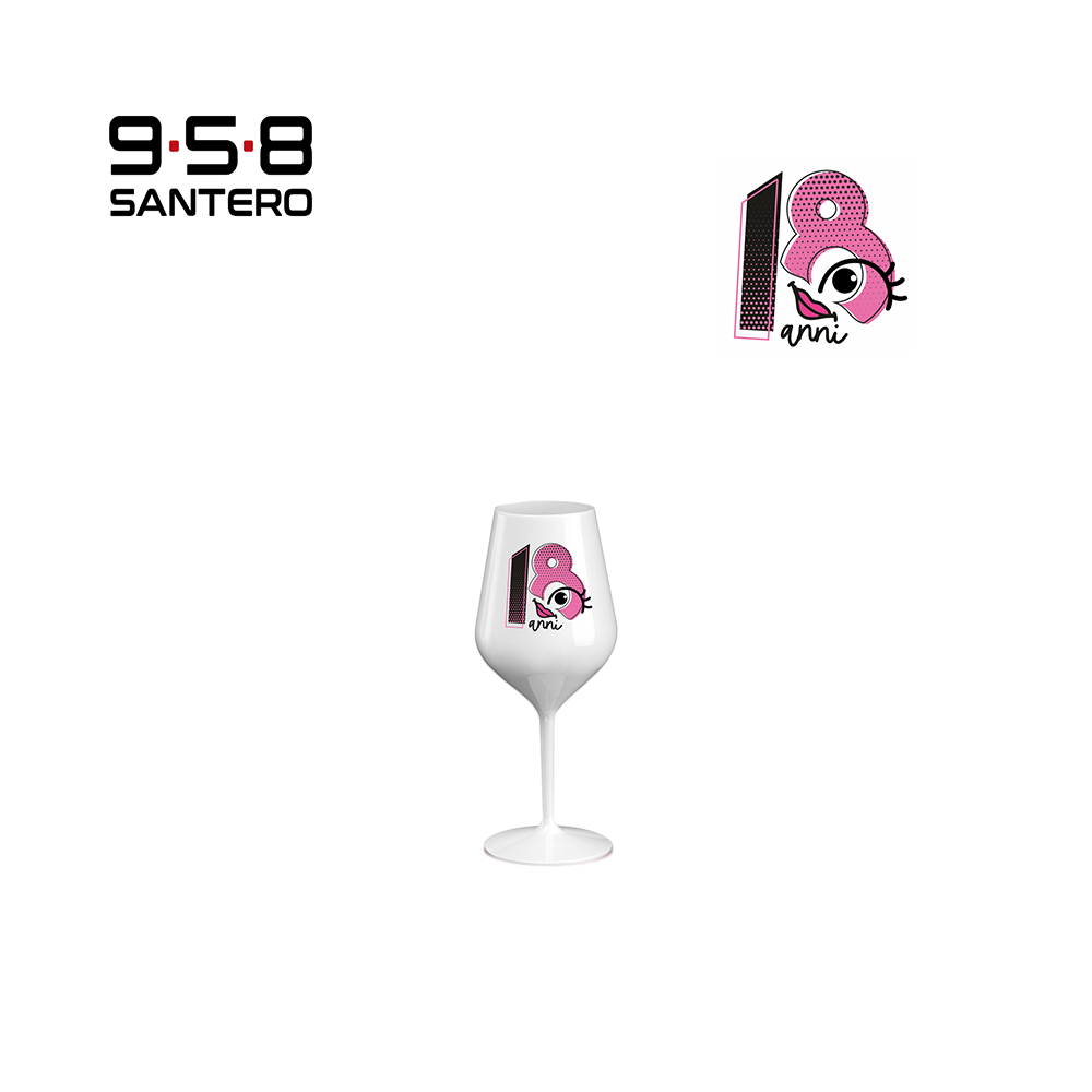 CALICE WINE COCKTAIL ABS BIANCO 470 CC NUMERI FUXIA