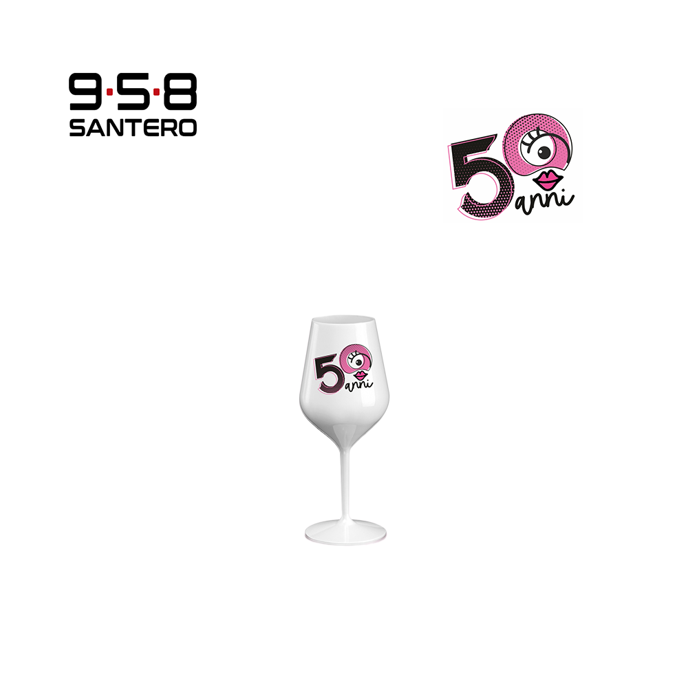 CALICE WINE COCKTAIL ABS BIANCO 470 CC NUMERI FUXIA
