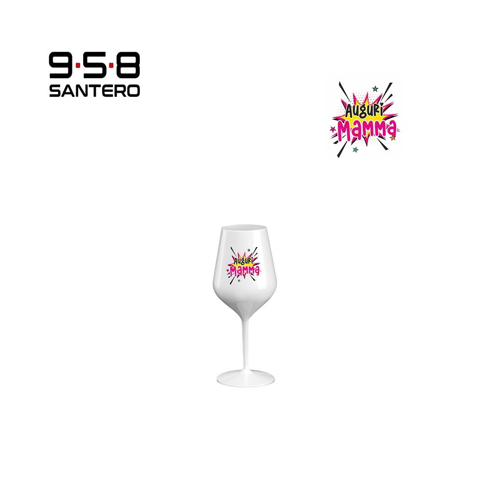 AUGURI MAMMA CALICE WINE COCKTAIL ABS BIANCO 470 CC