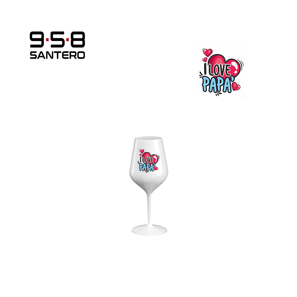 I LOVE PAPA' CALICE WINE COCKTAIL ABS BIANCO 470 CC