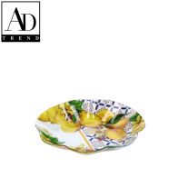 AD TREND - CIOTOLA VETRO ASSORTITO 2 DECORI DIAM 28,5 x H 5 CM