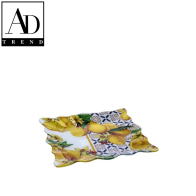 AD TREND - PIATTO QUADRATO VETRO ASSORTITO 2 DECORI  CM 25x25